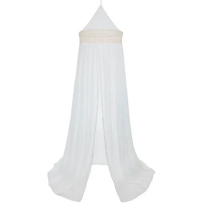 Jollein kość słoniowa boho koronka 245cm - Moskitiera Jollein kość słoniowa boho koronka 245cm - Moskitiera