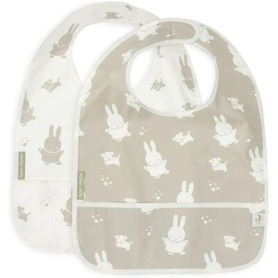 Jollein MiffySnuffy - Olive Green - 2-pack - Waterproof Bib Jollein MiffySnuffy - Olive Green - 2-pack - Waterproof Bib