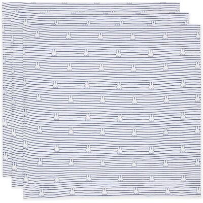 Conjunto de Toallas para Bebé Jollein Nijntje Miffy Stripe Azul 70x70cm Conjunto de Toallas para Bebé Jollein Nijntje Miffy Stripe Azul 70x70cm
