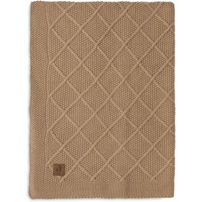 Jollein Babyfilt Check Knit Biscuit - Babyfilt Jollein Babyfilt Check Knit Biscuit - Babyfilt
