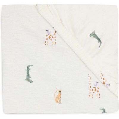 Jollein Jersey Jungle Jambo Crib Sheet - 70x140/150cm Jollein Jersey Jungle Jambo Crib Sheet - 70x140/150cm