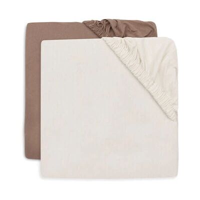 Jollein Jersey Sábana ajustada Milky Coffee-Ivory - Sábana Jollein Jersey Sábana ajustada Milky Coffee-Ivory - Sábana