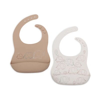 Bavaglio in silicone Jollein - Racconti di Elefanti - Per alimentazione e disordine Bavaglio in silicone Jollein - Racconti di Elefanti - Per alimentazione e disordine