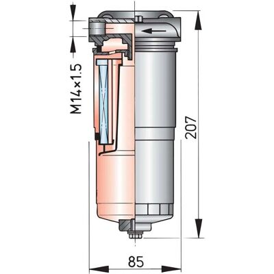 Vetus - WS180 - Plata - 180 L/h - Separador Combustible/Agua Vetus - WS180 - Plata - 180 L/h - Separador Combustible/Agua