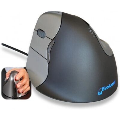 Souris verticale Evoluent4 de Bakker Elkhuizen - Ergonomique - USB - Noir/Gris Souris verticale Evoluent4 de Bakker Elkhuizen - Ergonomique - USB - Noir/Gris