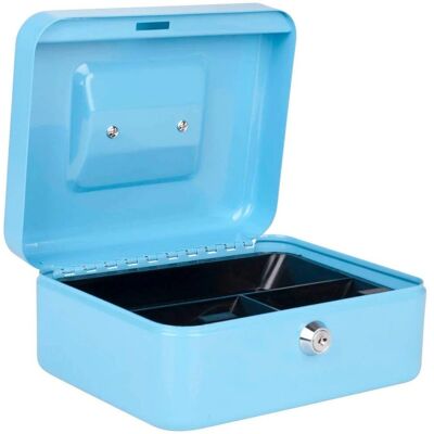Pavo Light Blue Cash Box - Secure Money Storage Pavo Light Blue Cash Box - Secure Money Storage