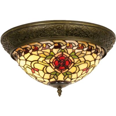 LumiLamp - Tiffany Ø38x19 - Červená - Stropní svítidlo LumiLamp - Tiffany Ø38x19 - Červená - Stropní svítidlo