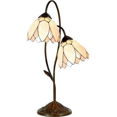 LumiLamp Tiffany Stolní lampa Ø 33x61 cm Béžová Hnědá Dekorace sklo Tiffany LumiLamp Tiffany Stolní lampa Ø 33x61 cm Béžová Hnědá Dekorace sklo Tiffany