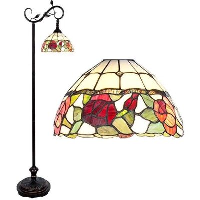 LumiLamp Tiffany Stojací Lampa 40x27x152 cm Hnědé Sklo Květiny LumiLamp Tiffany Stojací Lampa 40x27x152 cm Hnědé Sklo Květiny
