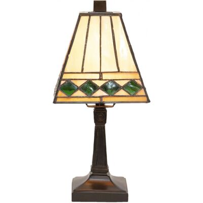 LumiLamp - Tiffany Tafellamp Ø 20x30 cm - Beige - Stojací lampa LumiLamp - Tiffany Tafellamp Ø 20x30 cm - Beige - Stojací lampa