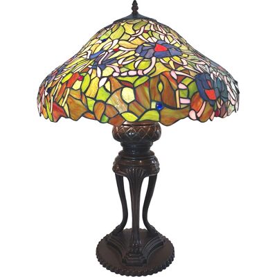 LumiLamp Tiffany Stolní lampa 55x85 cm Zelená Modrá Polyresin Skleněná Tiffany Stolní Lampička LumiLamp Tiffany Stolní lampa 55x85 cm Zelená Modrá Polyresin Skleněná Tiffany Stolní Lampička