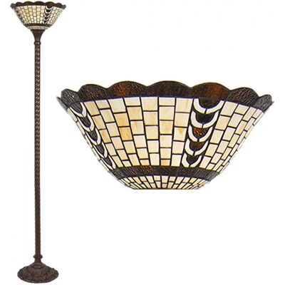 LumiLamp - Tiffany Vložná lampa - Béžová - Sklo - Stojací lampa LumiLamp - Tiffany Vložná lampa - Béžová - Sklo - Stojací lampa