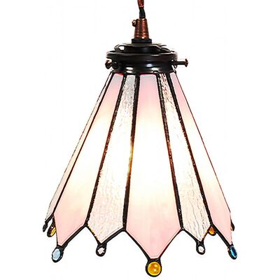 LumiLamp Růžová Tiffany Závěsné svítidlo Ø 18x90 cm - Závěsné svítidlo LumiLamp Růžová Tiffany Závěsné svítidlo Ø 18x90 cm - Závěsné svítidlo