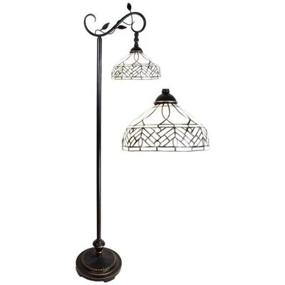 LumiLamp Tiffany Stojací lampa 152cm Hnědá Béžová Sklo - Stojací lampa LumiLamp Tiffany Stojací lampa 152cm Hnědá Béžová Sklo - Stojací lampa