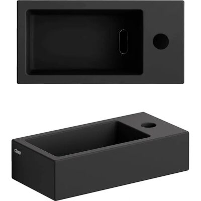 Clou Flush 3 Keramik Handwaschbecken - 36cm, Hahnloch rechts, Matt Schwarz Clou Flush 3 Keramik Handwaschbecken - 36cm, Hahnloch rechts, Matt Schwarz