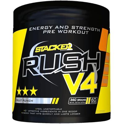 Stacker2 Europe Rush V4 - Fruit Punch - Pre-Workout Supplement Stacker2 Europe Rush V4 - Fruit Punch - Pre-Workout Supplement