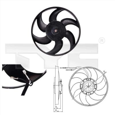 TYC 805-0004 Ventilateur de refroidissement - Sans cadre TYC 805-0004 Ventilateur de refroidissement - Sans cadre