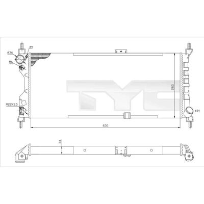 TYC Radiator - Moottorin jäähdytys - Corsa B, Combo B Van TYC Radiator - Moottorin jäähdytys - Corsa B, Combo B Van