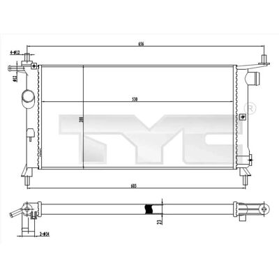 TyC Opel Jäähdytin - Corsa B, Tigra, Combo B - Moottorin jäähdytys - 530mm TyC Opel Jäähdytin - Corsa B, Tigra, Combo B - Moottorin jäähdytys - 530mm