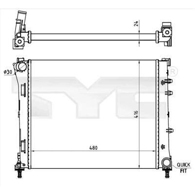 TYC 709-0023-R Radiator - Mekaanisesti hehkutetut jäähdytysnät Fiat & Ford TYC 709-0023-R Radiator - Mekaanisesti hehkutetut jäähdytysnät Fiat & Ford
