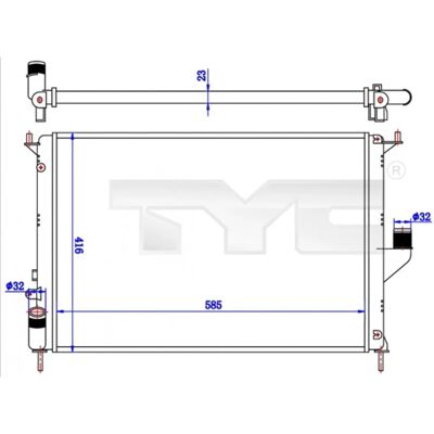 TYC Duster SUV Sandero I - Ψυγείο TYC Duster SUV Sandero I - Ψυγείο