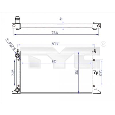 TYC 737-0043-R Ψυγείο - Ψύξη κινητήρα - VW, SEAT, Ford TYC 737-0043-R Ψυγείο - Ψύξη κινητήρα - VW, SEAT, Ford