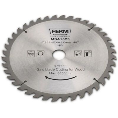 Ferm MSA1028 - Lama di sega circolare - 40 denti - 255mm - Legno/MDF Ferm MSA1028 - Lama di sega circolare - 40 denti - 255mm - Legno/MDF
