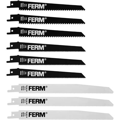 Ferm RSA1001 Set van 9 stalen zaagbladen - Saber Saw Blades Set Ferm RSA1001 Set van 9 stalen zaagbladen - Saber Saw Blades Set