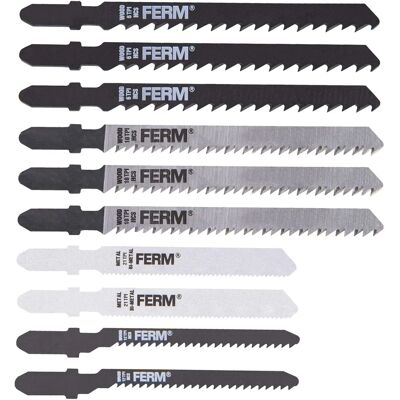 Set di 10 lame per seghetto Ferm JSA1004 Set di 10 lame per seghetto Ferm JSA1004