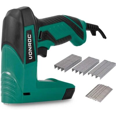 VONROC Elektrische Nietpistool - Complete Set - Inclusief 900 Nietjes & 300 Spijkers VONROC Elektrische Nietpistool - Complete Set - Inclusief 900 Nietjes & 300 Spijkers