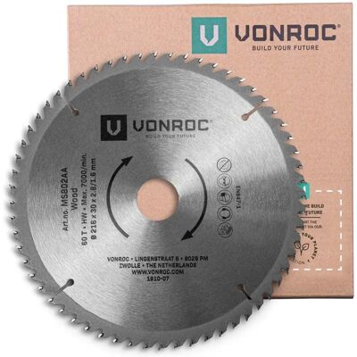 Lame de scie universelle VONROC 216mm 60T pour bois - Scies à onglet et de table - Publicité Lame de scie universelle VONROC 216mm 60T pour bois - Scies à onglet et de table - Publicité