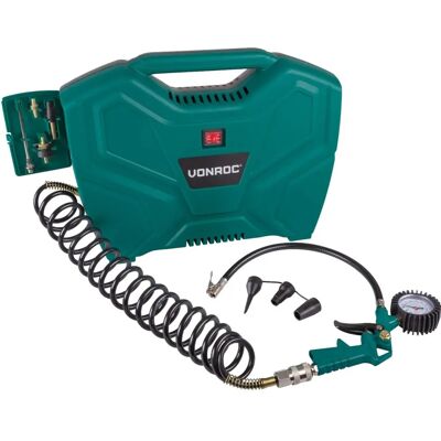 VONROC Draagbare Luchtcompressor - 1100W, 8 bar, 180 l/min - 11 Accessoires VONROC Draagbare Luchtcompressor - 1100W, 8 bar, 180 l/min - 11 Accessoires