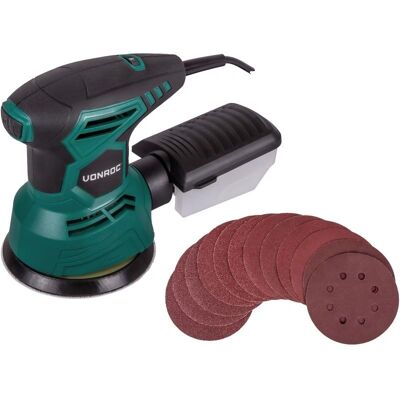 VONROC orbitale schuurmachine 300W Ø125mm - Stofzak & 12 vellen VONROC orbitale schuurmachine 300W Ø125mm - Stofzak & 12 vellen