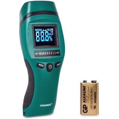 Mesureur d'humidité Vonroc - Écran LCD à contraste élevé - Professionnel - Publicité Mesureur d'humidité Vonroc - Écran LCD à contraste élevé - Professionnel - Publicité