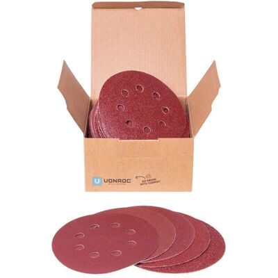 VONROC 50 Stück Schleifpapier Set 125mm für Exzenterschleifer - Staubabsaugung VONROC 50 Stück Schleifpapier Set 125mm für Exzenterschleifer - Staubabsaugung