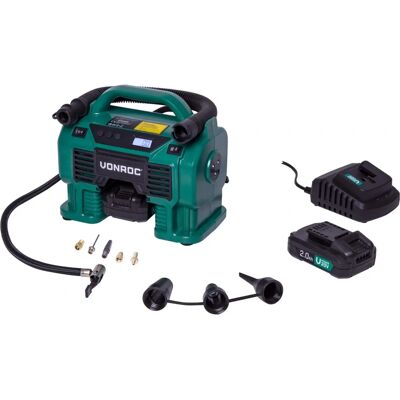 Vonroc Tragbarer 20V Kompressor - Auto & Fahrradpumpe Vonroc Tragbarer 20V Kompressor - Auto & Fahrradpumpe