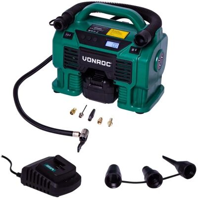 Compresseur portable VONROC 20V/12V - Pression & Gonflage - Publicité Compresseur portable VONROC 20V/12V - Pression & Gonflage - Publicité