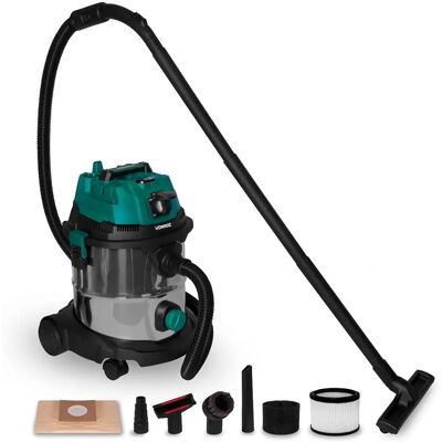 VONROC Nat- en droogzuiger - 1400W - Automatische start - Blazerfunctie - 20L RVS tank - 3m slang VONROC Nat- en droogzuiger - 1400W - Automatische start - Blazerfunctie - 20L RVS tank - 3m slang