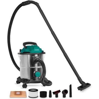 Aspirador en seco y húmedo VONROC 1400W con función de soplado y tanque de 20L Aspirador en seco y húmedo VONROC 1400W con función de soplado y tanque de 20L