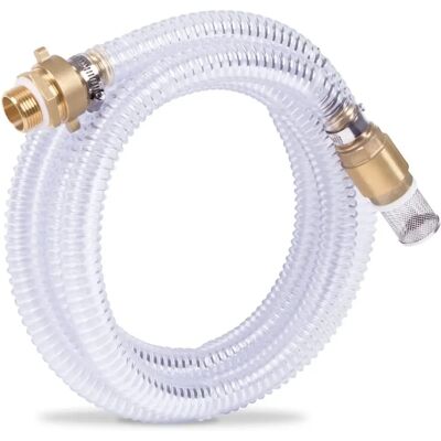 VONROC Wasserpumpe Ansaugschlauch-Set - 4m, 25mm, Messing, Transparent VONROC Wasserpumpe Ansaugschlauch-Set - 4m, 25mm, Messing, Transparent