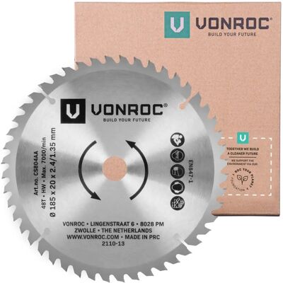 VONROC Kreissägeblatt 185x20mm 48Z für Holz - Universal VONROC Kreissägeblatt 185x20mm 48Z für Holz - Universal
