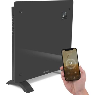 Vonroc Elektrische Kachel - Glaspaneel Convectie - 1000W - 12m2 - WiFi & Handmatige Bediening - Thermostaat & Timer Vonroc Elektrische Kachel - Glaspaneel Convectie - 1000W - 12m2 - WiFi & Handmatige Bediening - Thermostaat & Timer
