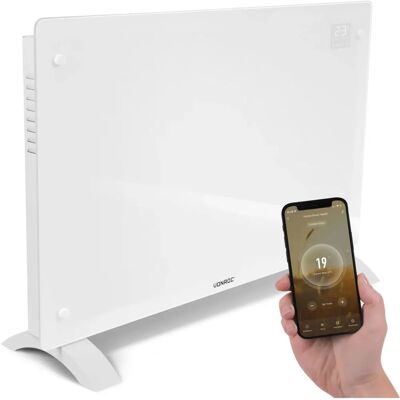 Radiador Eléctrico VONROC - Panel de Vidrio Inteligente - 2000W - 24m2 - Blanco Radiador Eléctrico VONROC - Panel de Vidrio Inteligente - 2000W - 24m2 - Blanco