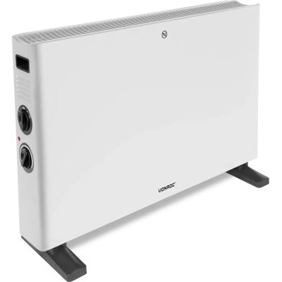 Calefactor de convección blanco de 2000W - Ventilador turbo - Termostato ajustable Calefactor de convección blanco de 2000W - Ventilador turbo - Termostato ajustable