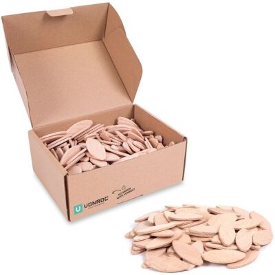 Galletas de madera VONROC para unión - 250 piezas - Tamaño 20 Galletas de madera VONROC para unión - 250 piezas - Tamaño 20