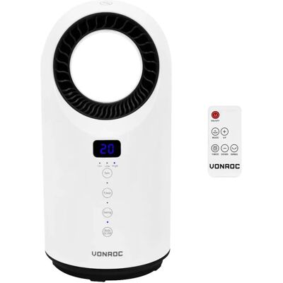 VONROC Wit Bladloze Elektrische Verwarming - 1500W - Verwarmt tot 15m2 VONROC Wit Bladloze Elektrische Verwarming - 1500W - Verwarmt tot 15m2