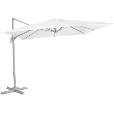 Parasol de patio blanc 300x300cm - UV50+ Protection - Publicité Parasol de patio blanc 300x300cm - UV50+ Protection - Publicité