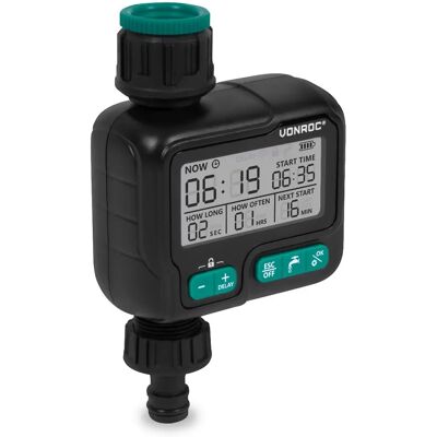 Vonroc Digitale Watertimer - Automatisch Bewateringssysteem - 1u tot 15d - IPX5 Vonroc Digitale Watertimer - Automatisch Bewateringssysteem - 1u tot 15d - IPX5