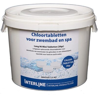 Interline Chloor Tabletten 20g - Waterbehandeling Interline Chloor Tabletten 20g - Waterbehandeling