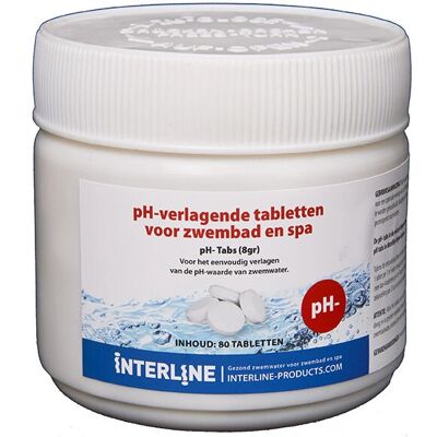 Interline Waterbehandeling Chemisch - pH-minus Tabletten 80 stuks Interline Waterbehandeling Chemisch - pH-minus Tabletten 80 stuks